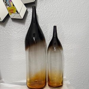 Elegant Ombre Glass Vases -Large one measures 18“  small one 14”